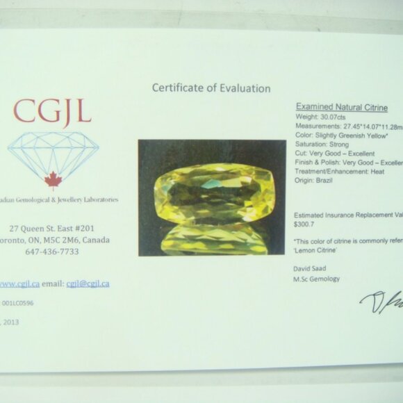 Big. Bold. Beautiful. 30CT Natural Lemon Yellow Citrine. Earth Mined. - Picture 3 of 7